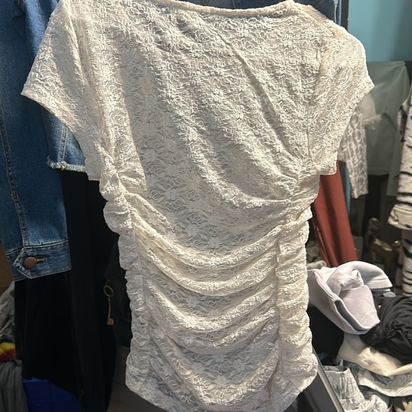 NWOT Free People sheer, lace T - Picture 5 of 6